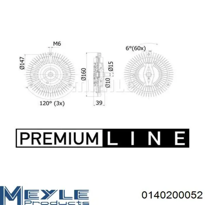 0140200052 Meyle Гідромуфта приводу вентилятора