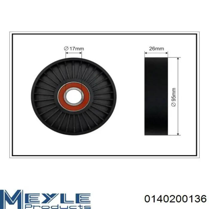 Натяжний ролик Meyle 0140200136 ціна, від 12.93 USD