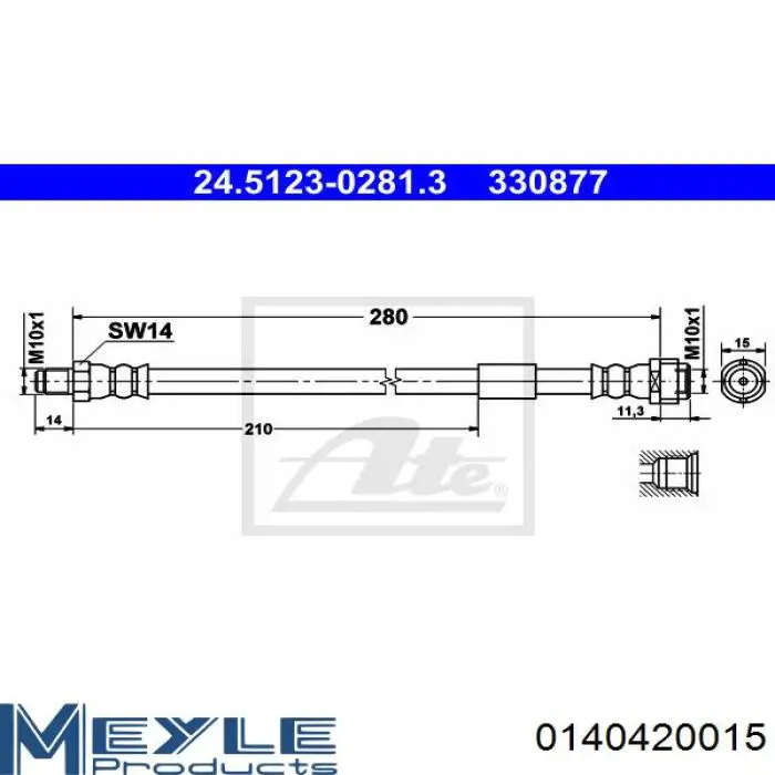 Купити F026T03004 Bosch Гальмівні шланги передні