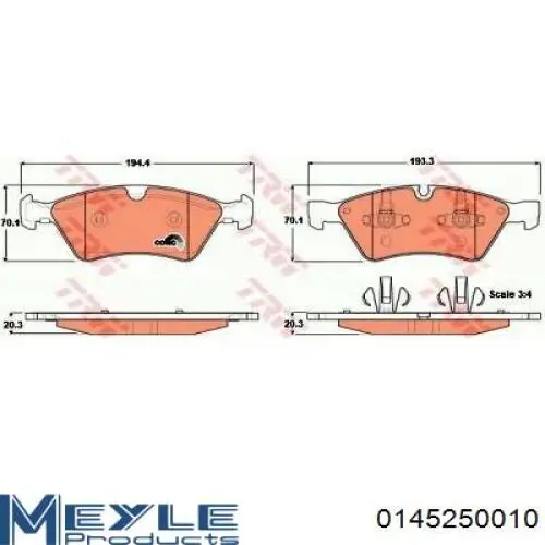 Шланг гальмівний передній Meyle 0145250010 ціна, від 12.29 USD