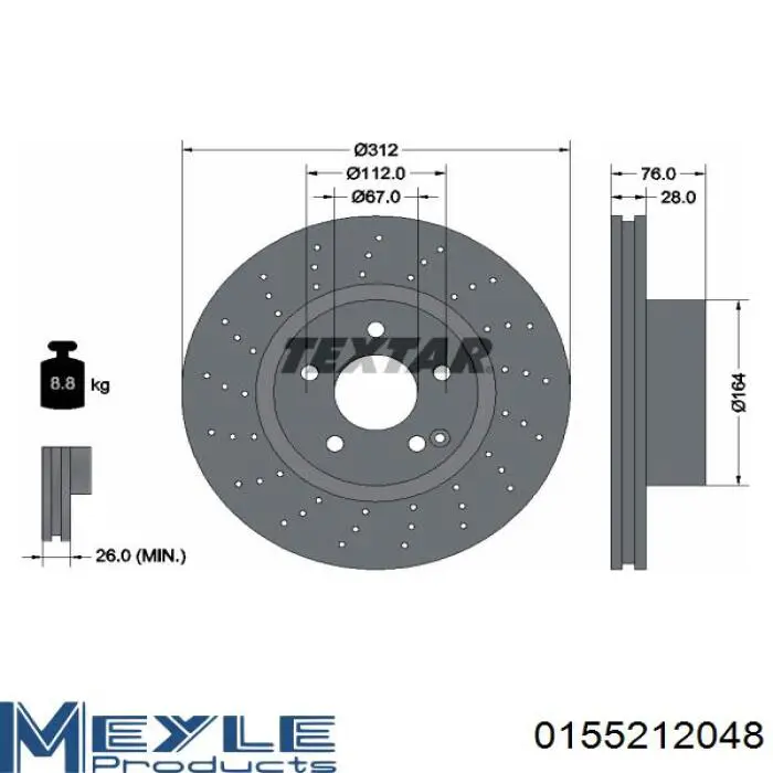 Диск переднього гальма Optimal BS7370C ціна, від 60.32 USD