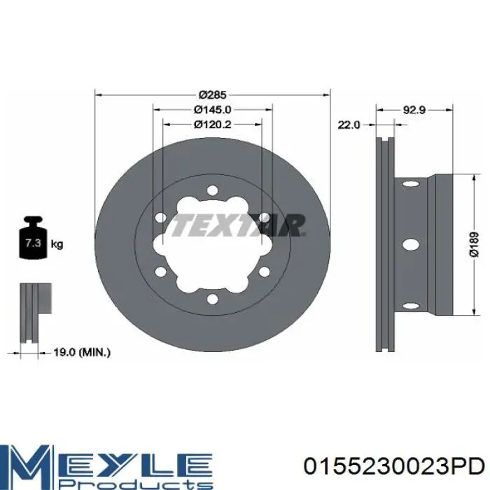 Задні дискові гальма Meyle 0155230023PD ціна, від 42.25 USD