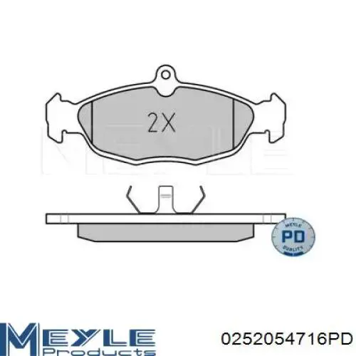 Колодки гальмівні передні, дискові 0252054716PD Meyle