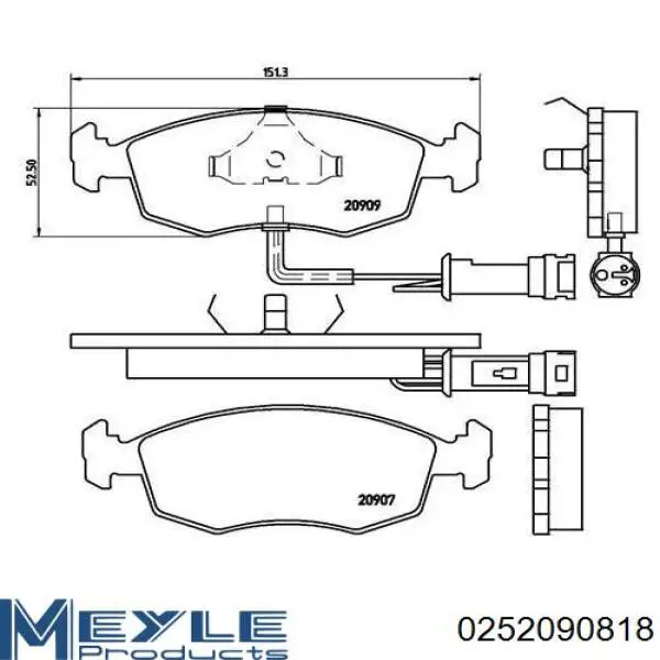 Передні тормозні колодки 371 Moog