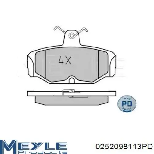 Колодки гальмові задні, дискові 0252098113PD Meyle