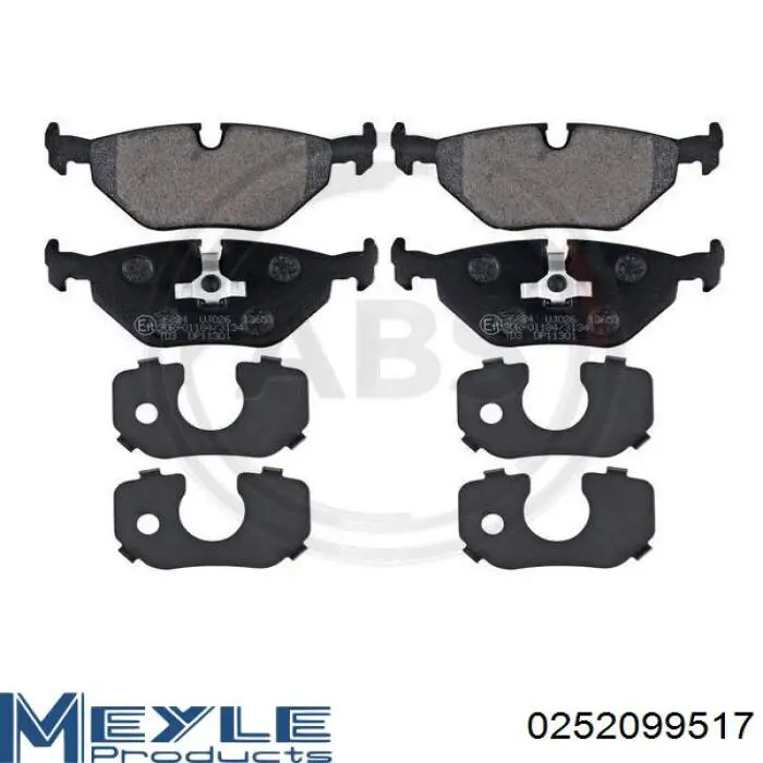 Задні гальмівні колодки Meyle 252099517 ціна, від 15.91 USD