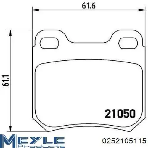 Купити 0252105115 Meyle Задні колодки