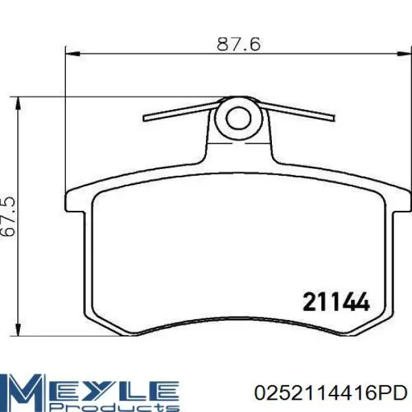 Задні гальмівні колодки Meyle 0252114416PD ціна, від 16.73 USD