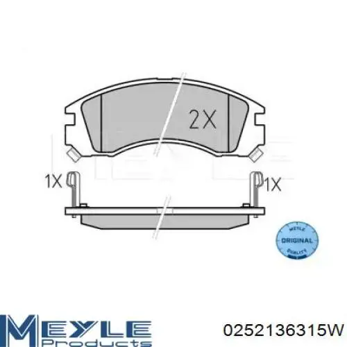 Передні тормозні колодки 0252136315W Meyle