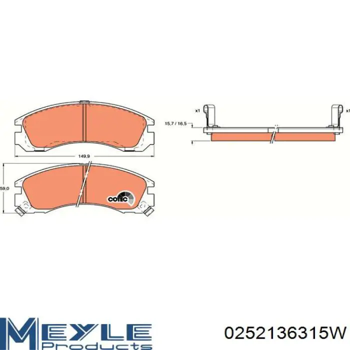 Передні тормозні колодки HKPMS031 NTY