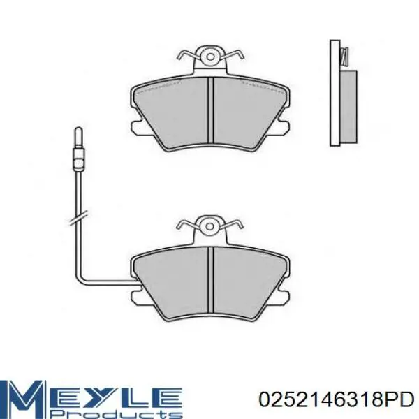 Передні тормозні колодки 0252146318PD Meyle