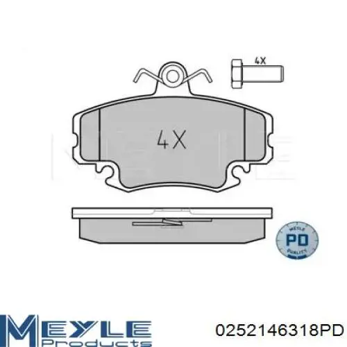 Гальмівні колодки Meyle 0252146318PD ціна, від 11.56 USD