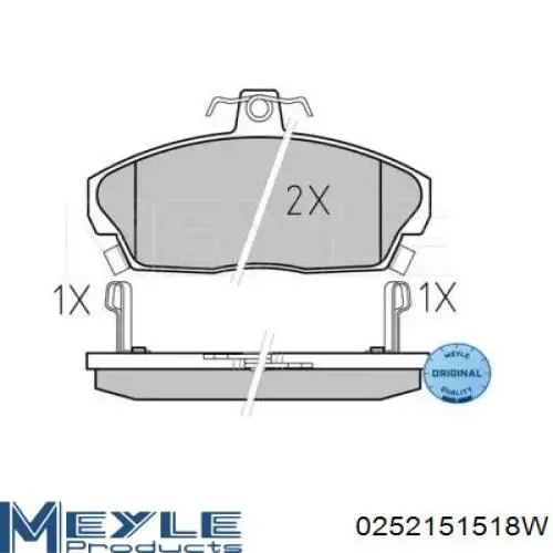 Передні тормозні колодки 0252151518W Meyle
