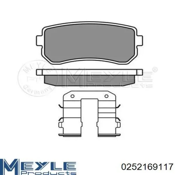 Задні гальмівні колодки Meyle 0252169117 ціна, від 19.04 USD