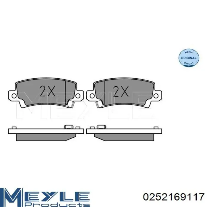 Купити 0252169117 Meyle Задні колодки