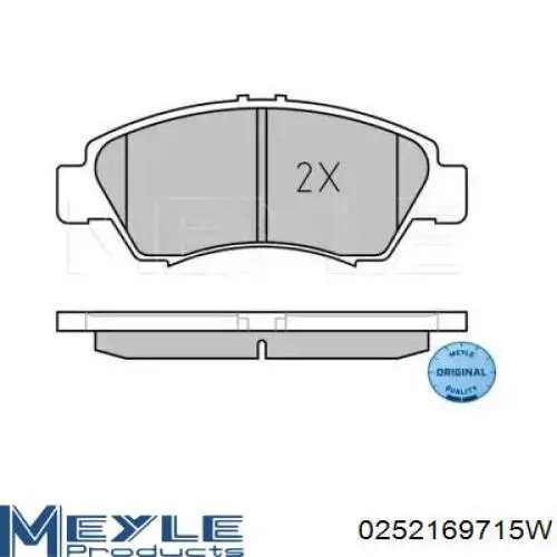 Передні тормозні колодки 0252169715W Meyle
