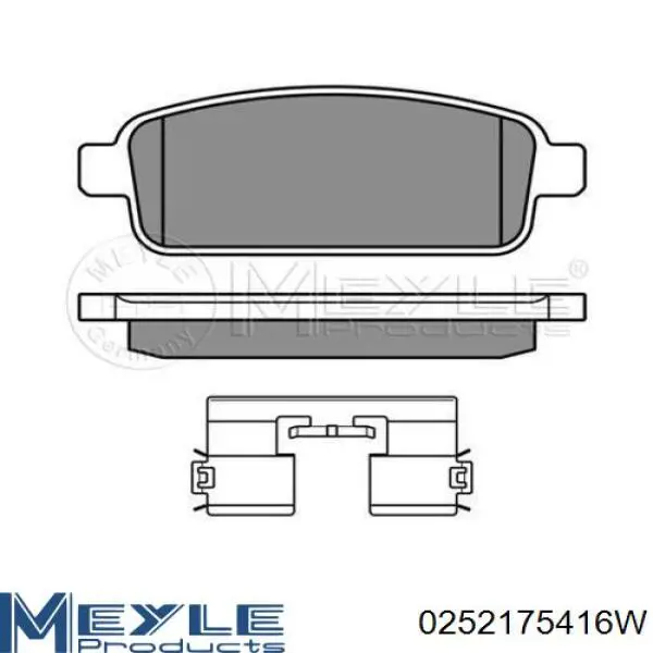 Передні тормозні колодки 0252175416W Meyle