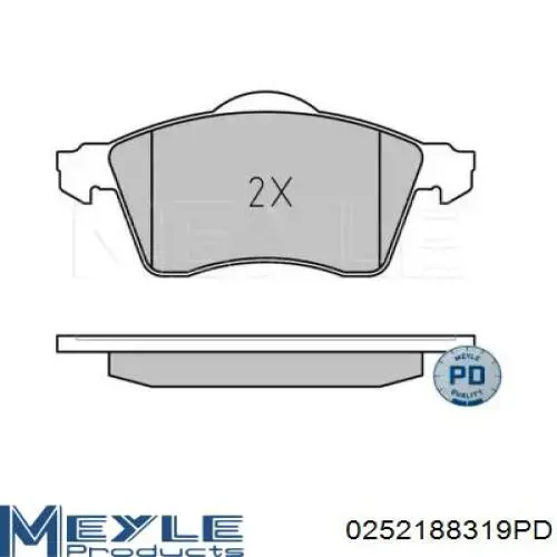 Колодки гальмівні передні, дискові 0252188319PD Meyle