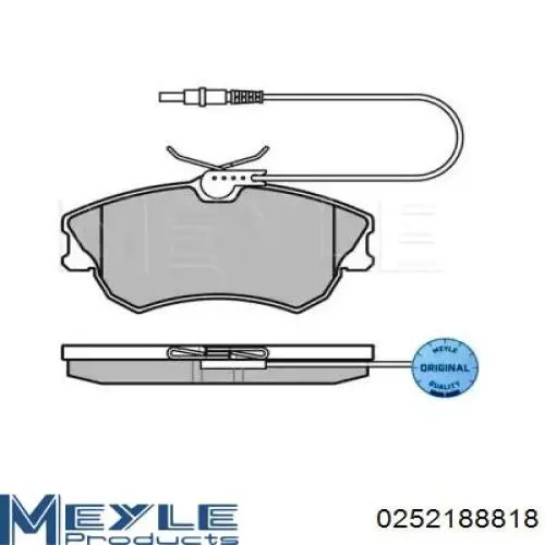 Колодки гальмівні передні, дискові 0252188818 Meyle