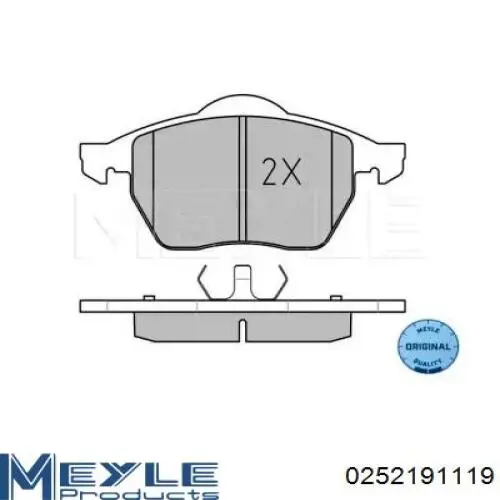 Гальмівні колодки Meyle 0252191119 ціна, від 27.63 USD