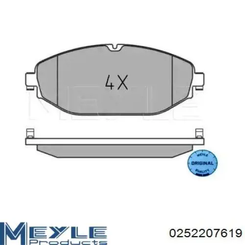 Колодки гальмівні передні, дискові 0252207619 Meyle