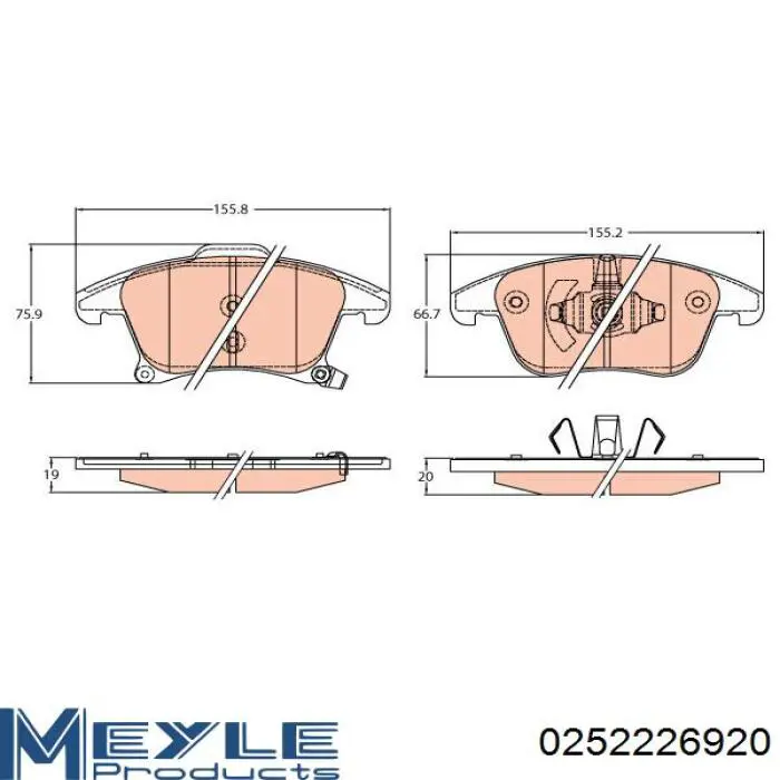 Гальмівні колодки Ford 2289501 ціна, від 31.67 USD