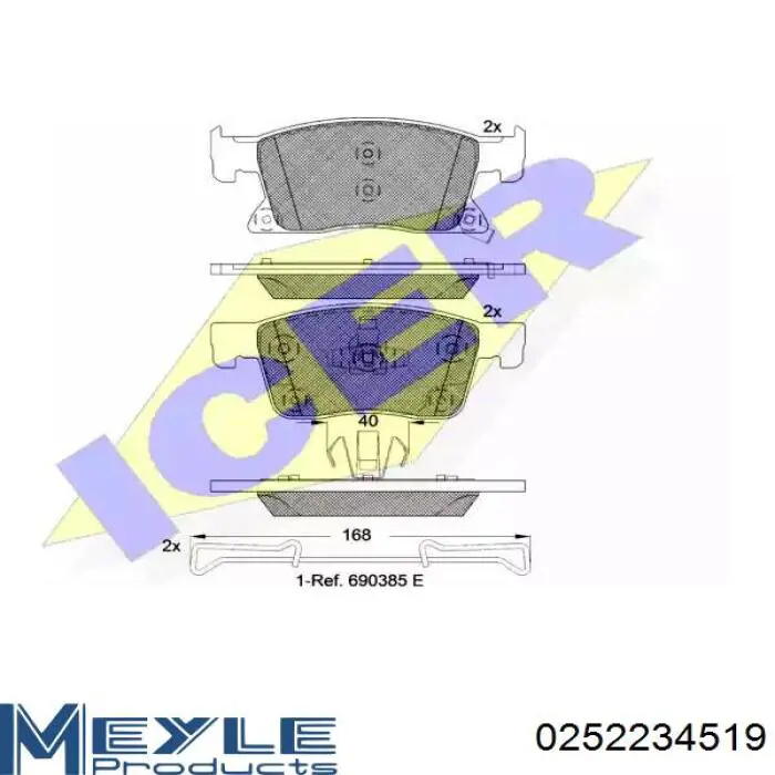 Купити B111363 Denckermann Колодки гальмівні передні, дискові