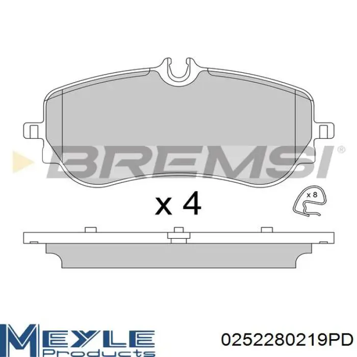 Купити 0252280219PD Meyle Задні колодки