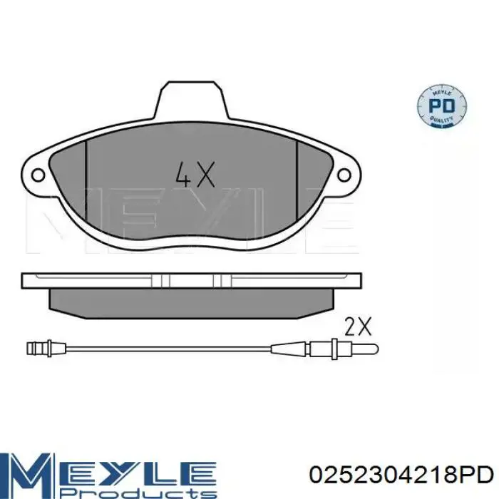 Гальмівні колодки Meyle 0252304218PD ціна, від 16.05 USD