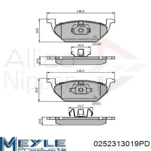 Тормозні колодки Meyle 0252313019PD