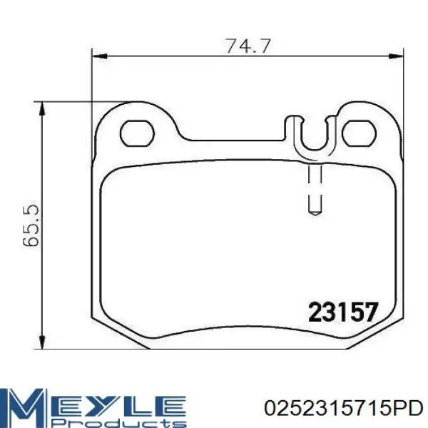 0252315715PD Meyle Колодки гальмівні задні, дискові