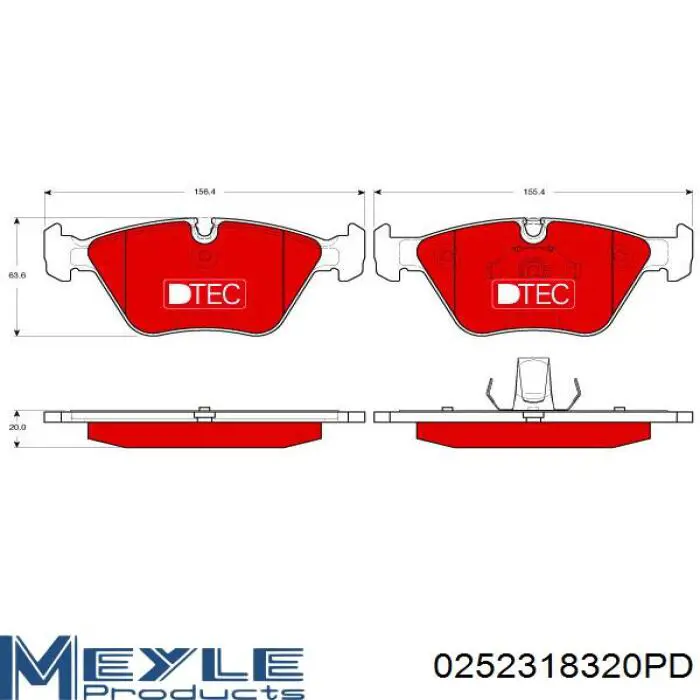 Гальмівні колодки Meyle 0252318320PD ціна, від 38.25 USD