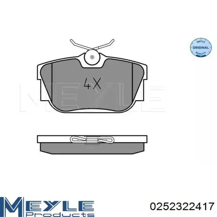 Купити 0252322417 Meyle Задні колодки