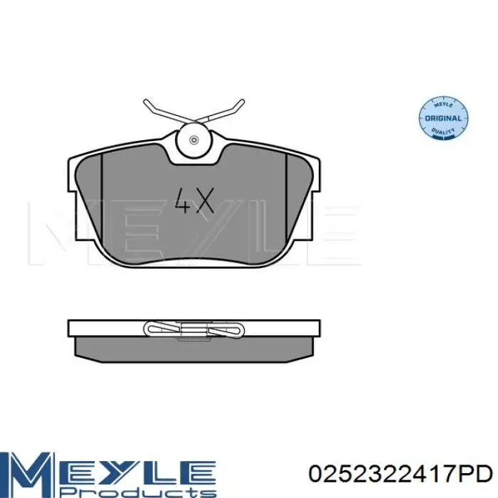 Колодки гальмові задні, дискові 0252322417PD Meyle