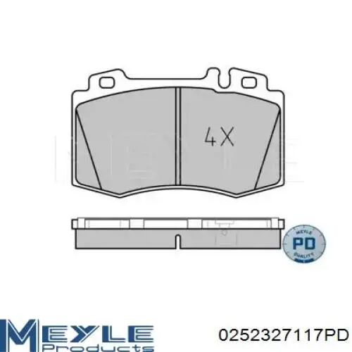 Колодки гальмівні передні, дискові 0252327117PD Meyle