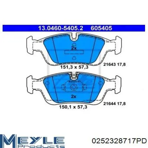 Гальмівні колодки Meyle 0252328717PD ціна, від 22.23 USD