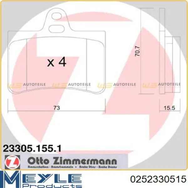 Задні гальмівні колодки 425334 Peugeot/Citroen