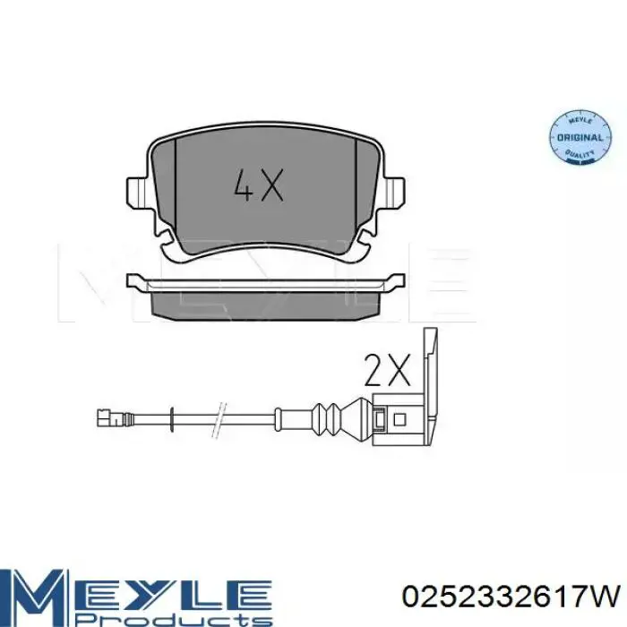 Купити 0252332617W Meyle Задні колодки