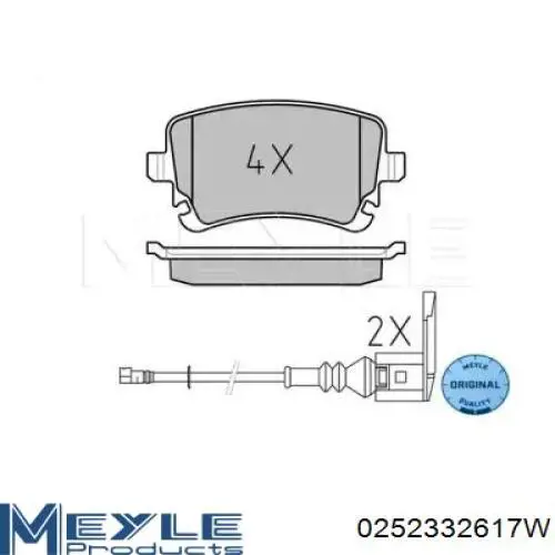 Колодки гальмові задні, дискові 0252332617W Meyle