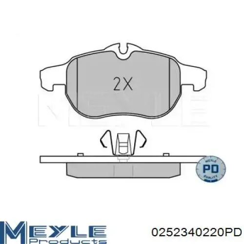 Колодки гальмівні передні, дискові 0252340220PD Meyle