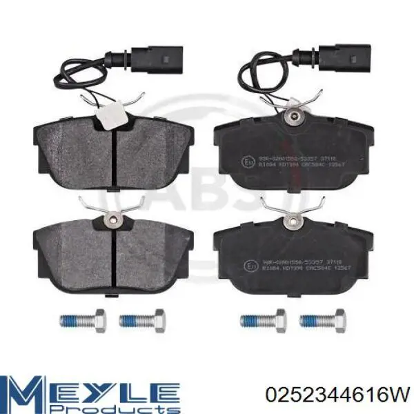 Задні гальмівні колодки Meyle 0252344616W ціна, від 22.19 USD