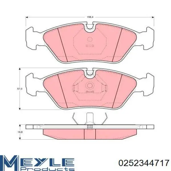 Задні гальмівні колодки Meyle 0252344717 ціна, від 27.90 USD