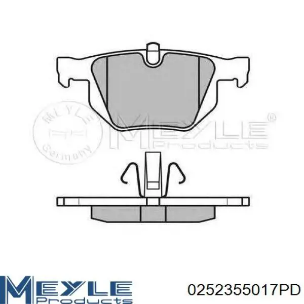 Задні гальмівні колодки Meyle 0252355017PD ціна, від 32.63 USD