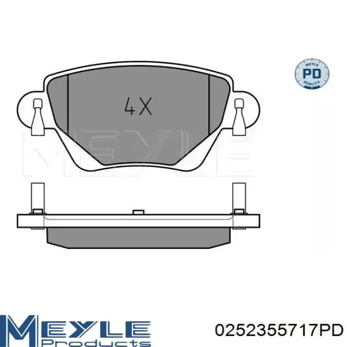 Задні гальмівні колодки Meyle 0252355717PD ціна, від 16.27 USD
