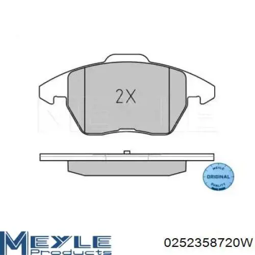 0252358720W Meyle Передні гальмівні колодки