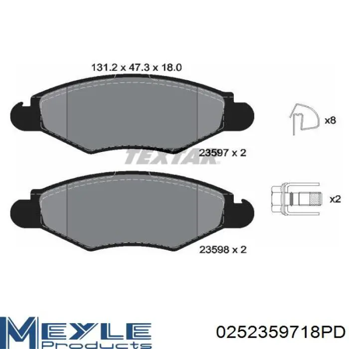Передні тормозні колодки 8660004560 Renault (RVI)
