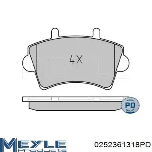 Колодки гальмівні передні, дискові 0252361318PD Meyle