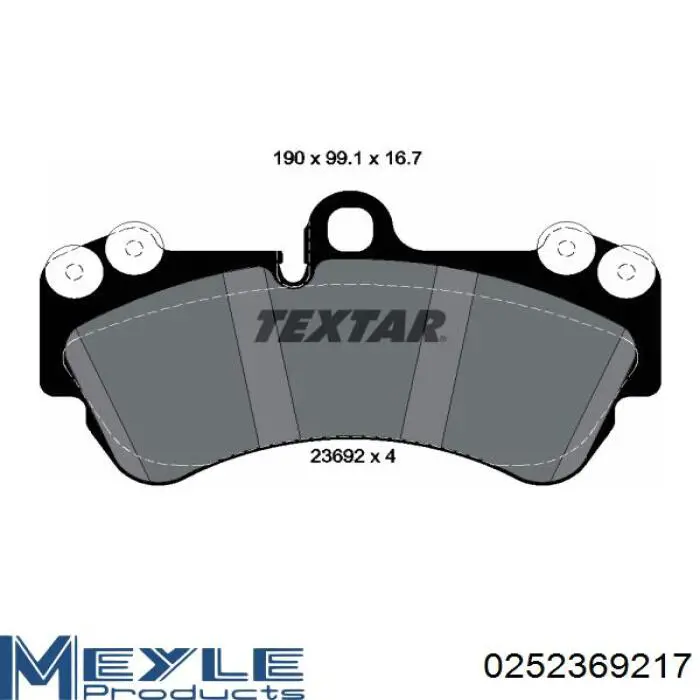 Гальмівні колодки Textar 23692167 ціна, від 47.83 USD