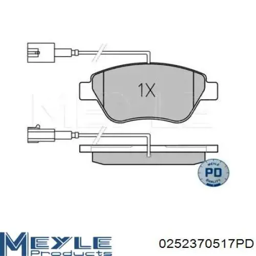 Колодки гальмівні передні, дискові 0252370517PD Meyle