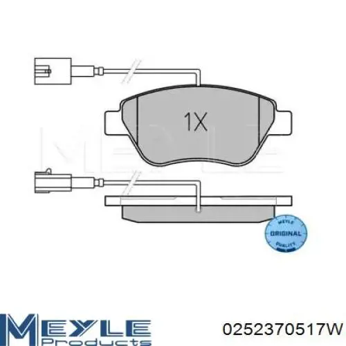 Колодки гальмівні передні, дискові 0252370517W Meyle